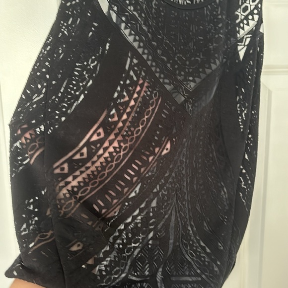 Mossimo black burnout racer back sheet tank top size M ASO Lydia Martin - Picture 3 of 5